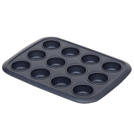 Michael Graves Design Textured Non-Stick 12 Cup Non-Stick Carbon Steel Muffin Pan  Indigo