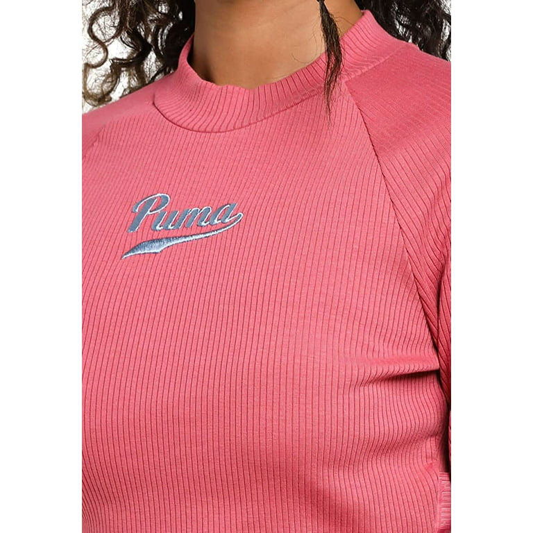 Long T-Shirt Ribbed Sleeve Team Womens PINK-M PUMA
