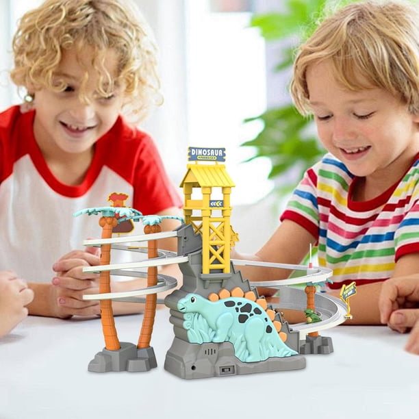 Jouet musical coulissant d'escalade dinosaure avec 3 dinosaures, voiture jouet toboggan électrique amusante puzzle, cadeau de noël d'halloween pour garçon et fille Jouet musical coulissant d'escalade dinosaure avec 3 dinosaures, voiture jouet toboggan électrique amusante puzzle, cadeau de noël d'halloween pour garçon et fille