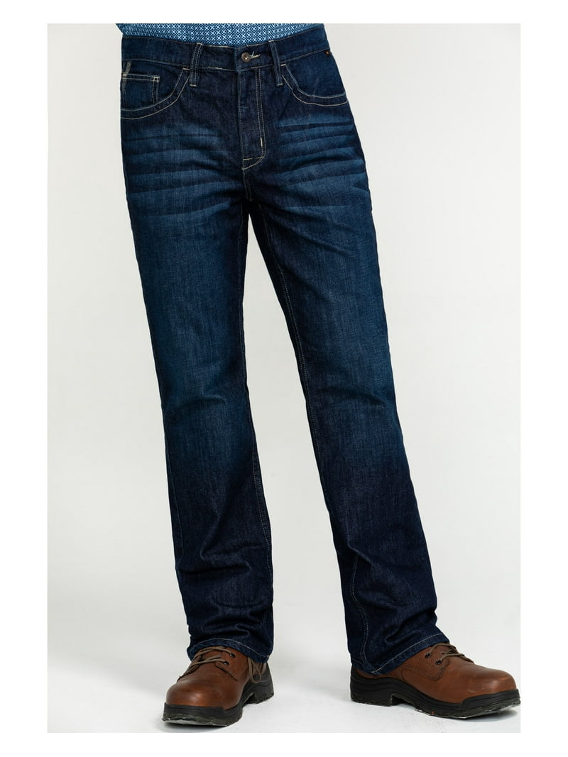 Cody James Men's Fr Millikin Dark Slim Bootcut Work Jeans - DIND