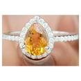 thumbnail image 5 of Rosec Jewels Citrine Teardrop Engagement Ring with Halo - 6X8 mm - Natural Citrine Diamond Ring - AAA Quality - with Jewelry Box, 925 Sterling Silver, US 4.00, 5 of 9