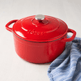 thumbnail image 6 of Lodge 5.5 qt Enameled Cast Iron Dutch Oven with Loop Handles, Red, 6 of 6
