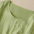 thumbnail image 4 of Women's Round Neck Embroidered Lace Up Waist Up Solid Color 3/4 Sleeve Dress, 4 of 9