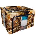 thumbnail image 1 of EREHome Vintage compass pearl necklace ancient map Storage Bag Clear Window Storage Bins Boxes Large Capacity Foldable Stackable Organizer With Steel Metal Frame For Bedding,Clothes,Closets, Bedrooms, 1 of 3