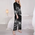 thumbnail image 3 of Fotbe Futuristic Moonlit Cityscape Pattern Long Sleeve Pajama Set for Women,Sleepwear Set,2-piece Loungewear Set,Soft PJs Comfy Nightwear with Pockets -Small, 3 of 7