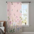 thumbnail image 4 of Flower Pink Sheer Curtains 72 Inches Long, Blue Pink Daisy Wildflower Floral Botanical Light Filering Curtains, Breathable Simi Curtain Privacy Drapes for Living Room Bedroom Window Treatment, 4 of 9