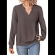 thumbnail image 2 of Sudaderas de Mujer, Camisetas de Larga con Cuello en V, Camisetas Básicas Informales para Otoño e Invierno. Color Café M, 2 of 10