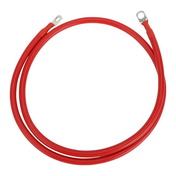 Unique Bargains 1 Pc 4 AWG Gauge 4FT Tinned Copper Battery Inverter Cable 3/8" 5/16" Lug Red