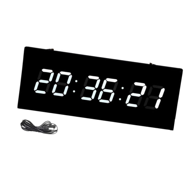 Reloj de pared Digital LED, Reloj de escritorio, decoración del hogar, brillo ajustable, despertador Rectangular montado en la pared para dormitorio y Digital