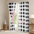 thumbnail image 3 of Manfei Modern Minimalist Checkered Blackout Curtains,Cartoon Alphabet L Window Curtains Pack of 2 (38x45 Each), 3 of 6