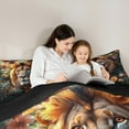 thumbnail image 5 of Feelyou 3D Wildlife Lion Full Size Comforter Sets for Kids, Tropic Flower Leaves Botanical Bedding Comforter Set, Kawaii Animal Reversible Bedding Sets, Breathable Home Decor, 3pcs, 5 of 8