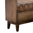thumbnail image 3 of Benzara BM203223 Transitional 3 Drawer Wooden Nightstand with Laser Cut Design, Brown, 3 of 3