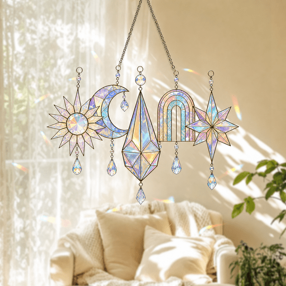 Prism Window Decor Acrylic Window Hanging Suncatcher for Rainbow Light Rooms