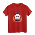 thumbnail image 5 of Enyan Kids Halloween Shirt Kid Cute Spooky Season Graphic Tees Short Sleeve Ghost T-Shirt Girl Halloween Shirt(Size 11-12 Years), 5 of 5