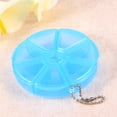 thumbnail image 2 of Miangastore Round 7 Days Pill Box Organizer for Medicine Travel Pill Case Container Weekly Holder (Blue), 2 of 8