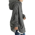 thumbnail image 4 of MAWCLOS Sweat à Capuche pour Femmes Manches Longues Décontracté Hiver Chaud Couleur Unie Gris TG, 4 of 7