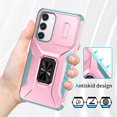 thumbnail image 5 of Dteck for Samsung Galaxy S23 with Camera Cover & Kickstand, Heavy Duty Military Grade Shockproof Rugged Slide Lens Protection 360 Rotate Ring Stand, Impact-Resistant Protective Bumper, rosegold, 5 of 8