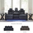 thumbnail image 2 of Signature Design by Ashley Fyne-Dyme Sapphire Power Reclining Sofa, 2 of 19