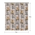 thumbnail image 5 of Beige Highland Cow Flower Cart Pattern Shower Curtain 72"x84" ,Bathroom Decorative Shower Curtains Set with 12 Hooks,Modern Waterproof Washable Shower Curtain, 5 of 6