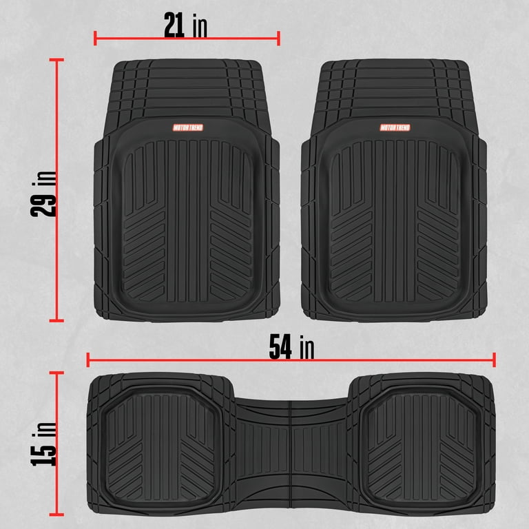 Motor Trend FlexToughXL Floor Mats for Cars Full Set All Weather Rubber Automotive Floor Mats Waterproof Heavy Duty Car Mats Flexible Floor Liners