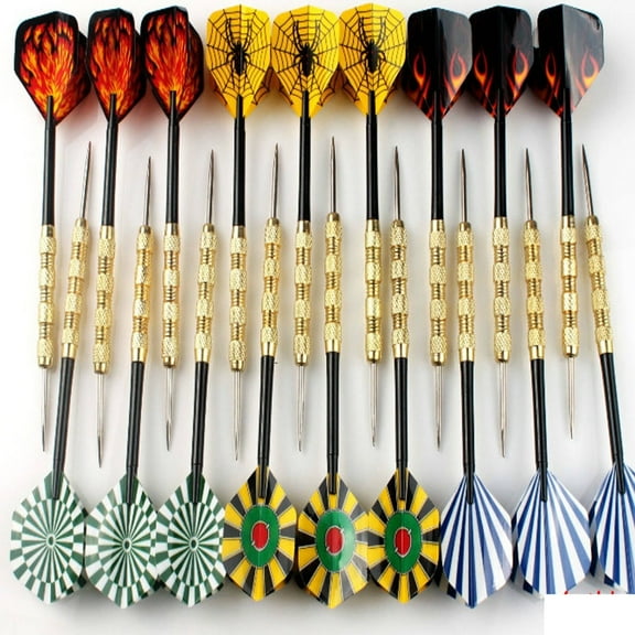 BESTSKY 18Pcs Darts,Family Fun Darts Metal Tip,Smooth Spin Dart Flights,Mixed Colors