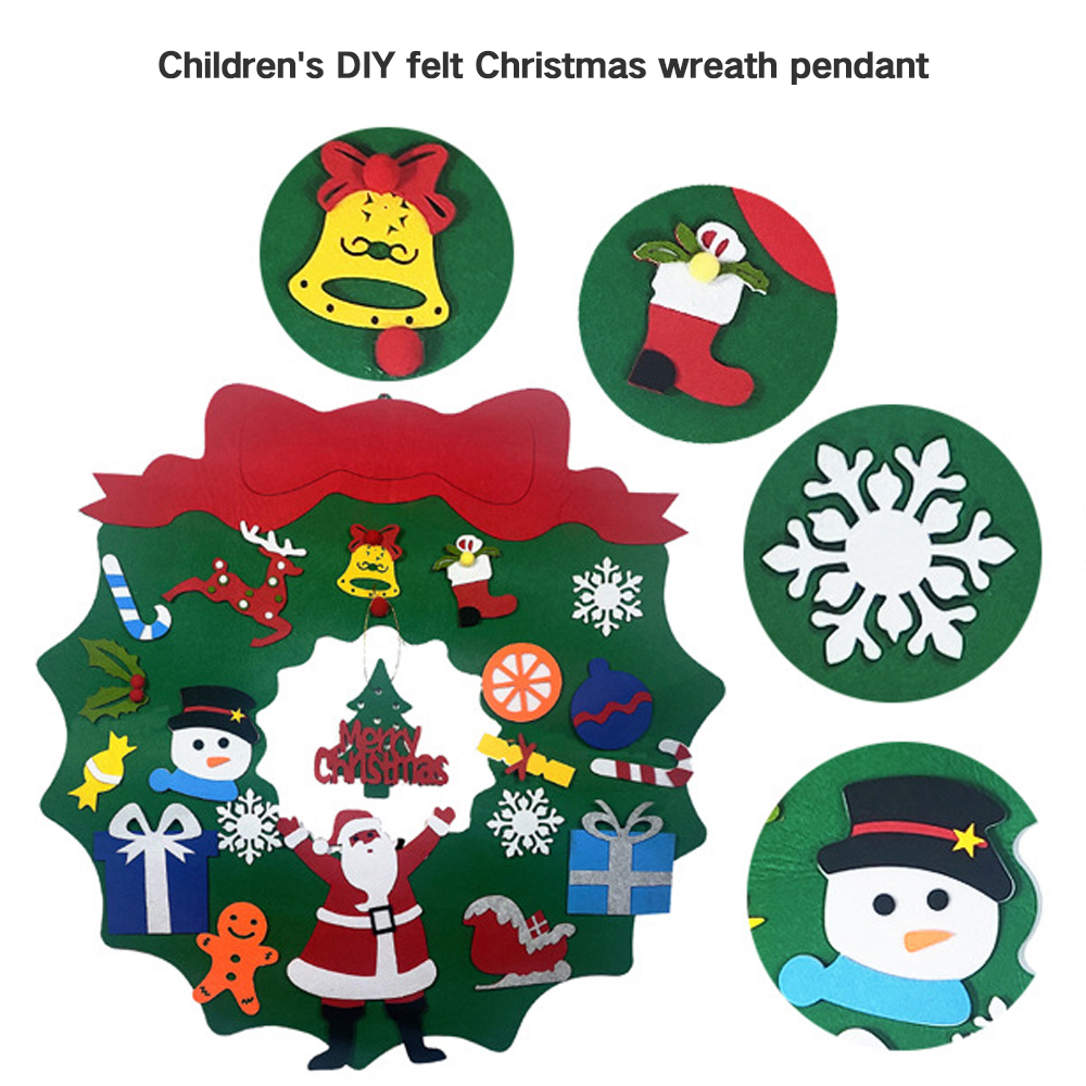 Felt Christmas Snowman DIY Felt Christmas Snowman Games Set Xmas Felt  Decorations Wall Hanging Ornaments Kids Gifts Party Supplies - Snowman  A/1PCS