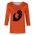 thumbnail image 4 of Camisetas de Manga Corta para las Mujeres Impreso Cuello Redondo Casual Top, Imitación de la Tela Del Estante para el Hogar Diario Cómodo Cuatro Estaciones de Uso, 4 of 4
