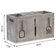 thumbnail image 6 of Rustic Wooden Flatware Organizer, 3 Section Kitchen Utensil Holder, Farmhouse Kitchen Cutlery Bin Counter, 6 of 6