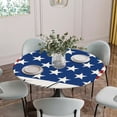 thumbnail image 5 of 4th of July Round Tablecloth for 36-44 Inch Tables,Fitted Table Cover with Elastic Edge,Independence Day American Flag Red Striped Blue Star Waterproof Outdoor Table Cloth Protector for Patio Dinner, 5 of 9