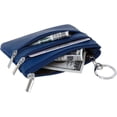 thumbnail image 4 of LAICAIW Women's Genuine Leather Coin Purse Mini Pouch Change Wallet with Keychain,Blue, 4 of 6
