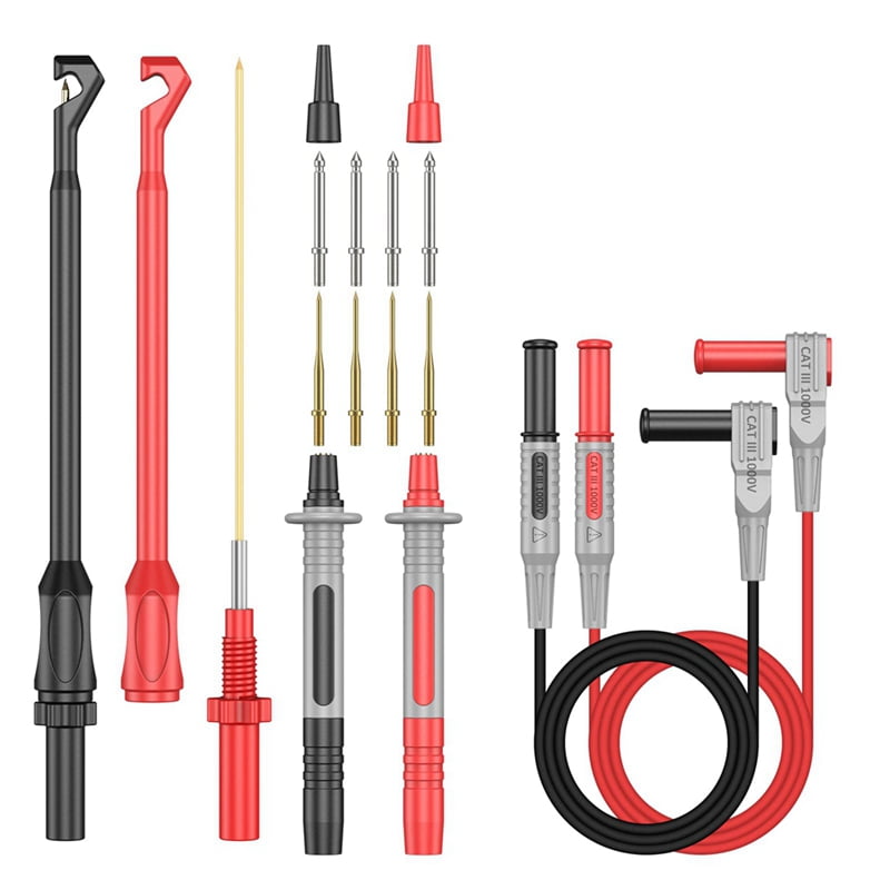 Multimeter Test Leads Kit, Precision Sharp Probe Test Lead GoldPlated