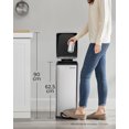 thumbnail image 5 of SONGMICS Bathroom Trash Can, 13-Gallon (50 L) Small Trash Bin with Lid, Slim for Small Spaces, Stainless Steel Garbage Can, Soft Close, Silver, 5 of 5