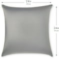 thumbnail image 2 of 24" x 24" Throw Pillowcases (Cover Only) - 85/15 Nylon, Spandex - Luxurious, Silky, Stretchy & Soft - 1 Pcs Solid Color - A Perfect Choice for Couch Chairs Sofa Bed Adult or Kids Bedroom, Dark Grey, 2 of 7