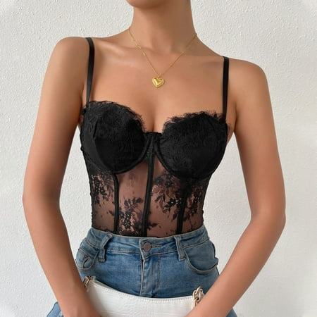 

YDKZYMD Womens Bra Underwear Underwear Mesh Lace Adjustable Crop Top