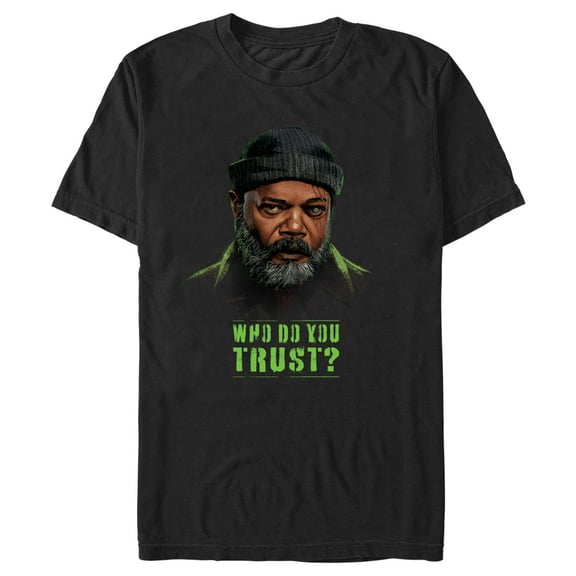 Men's Marvel: Secret Invasion Nick Fury Who Do You Trust  Graphic Tee Black X Large