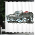 thumbnail image 4 of Ambesonne Cartoon Shower Curtain, Nostalgic Sports Car, 69"Wx75"L, Pale Grey Blue, 4 of 5