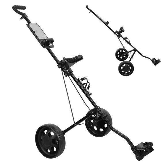 Golf Push Cart Pull Cart 2 Wheels Folding Lightweight With Scoreboard