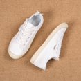 thumbnail image 6 of Pandaie Women's Wide Canvas Sneakers Arch Support Low Top Walking Shoes Washed Fashion Flat Tennis Shoe for Everyday Walks & Casual Outfits White 6.5, 6 of 9