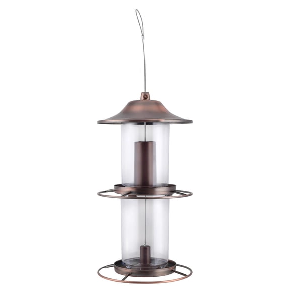 Perky-Pet 8039814 4.5 lbs Wild Bird Copper Panorama Bird Feeder, 2 Ports