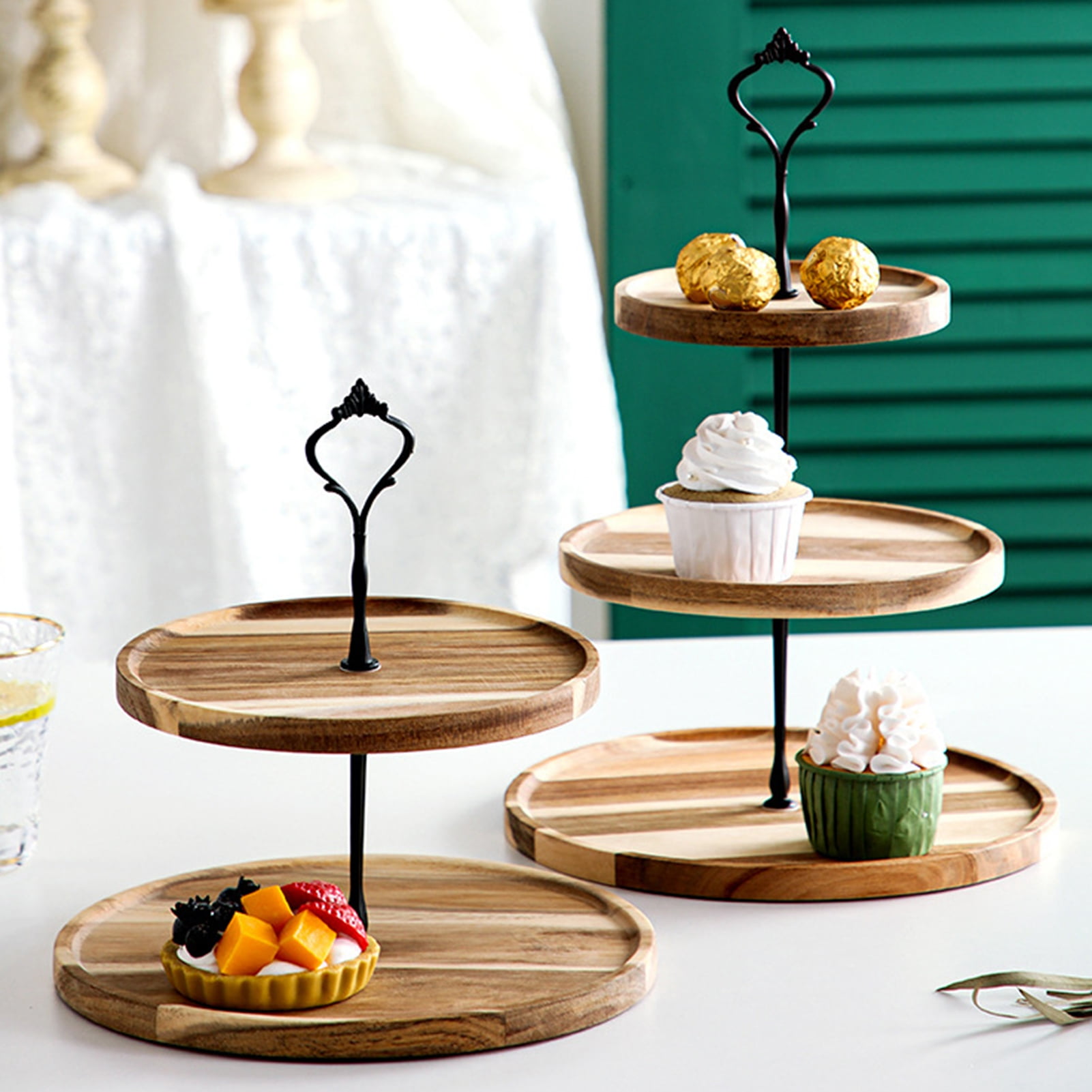 Tiered Cupcake Stand Set, White Plastic Dessert Table, Round Rectangle  2/3-tier Serving Stand Tower Tray, Food Serving Tray, For Party Baby Shower  Wedding, Serveware Accessories - Temu