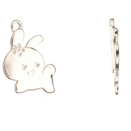 Crystal Rabbit Charms, °×K Running Rabbit Crystal Setting 25.28x18mm Fits 2pcs ss5/Pp11, 6pcs ss3/Pp7 Swarovski Crystals ()