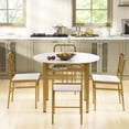 thumbnail image 2 of Costway 5-Piece Round Dining Table Set, Space-saving Dinette Table Set with Storage Shelf White + Gold, 2 of 10