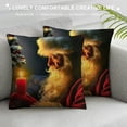 thumbnail image 3 of Orinice Santa Claus Candle Christmas Tree Graphic Decorative Throw Pillow Cover 1PC for Home Living Room Sofa Bed - Winter Pillow Case 12x12in, 3 of 5