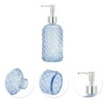 thumbnail image 5 of Unique Bargains 1 Pc Cylinder Argyle Soap Dispenser 13.53oz Blue Silver Tone, 5 of 6