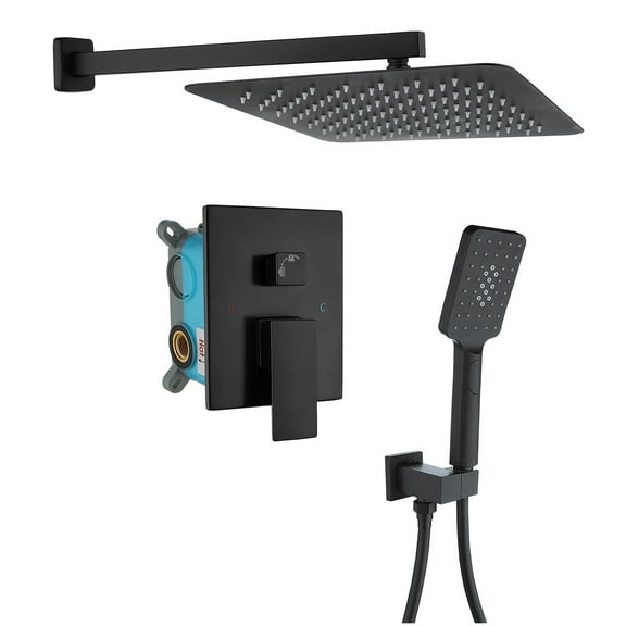 Rainlex One-Handle 1-Spray Setting Matte Black Bathtub Shower Faucet