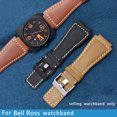 thumbnail image 2 of Correa de reloj de cuero genuino para hombre, correa para Bell & Ross B&R BR-01 BR-03, correa convexa de 24 mm de alta calidad, pulsera + herramienta, 2 of 5