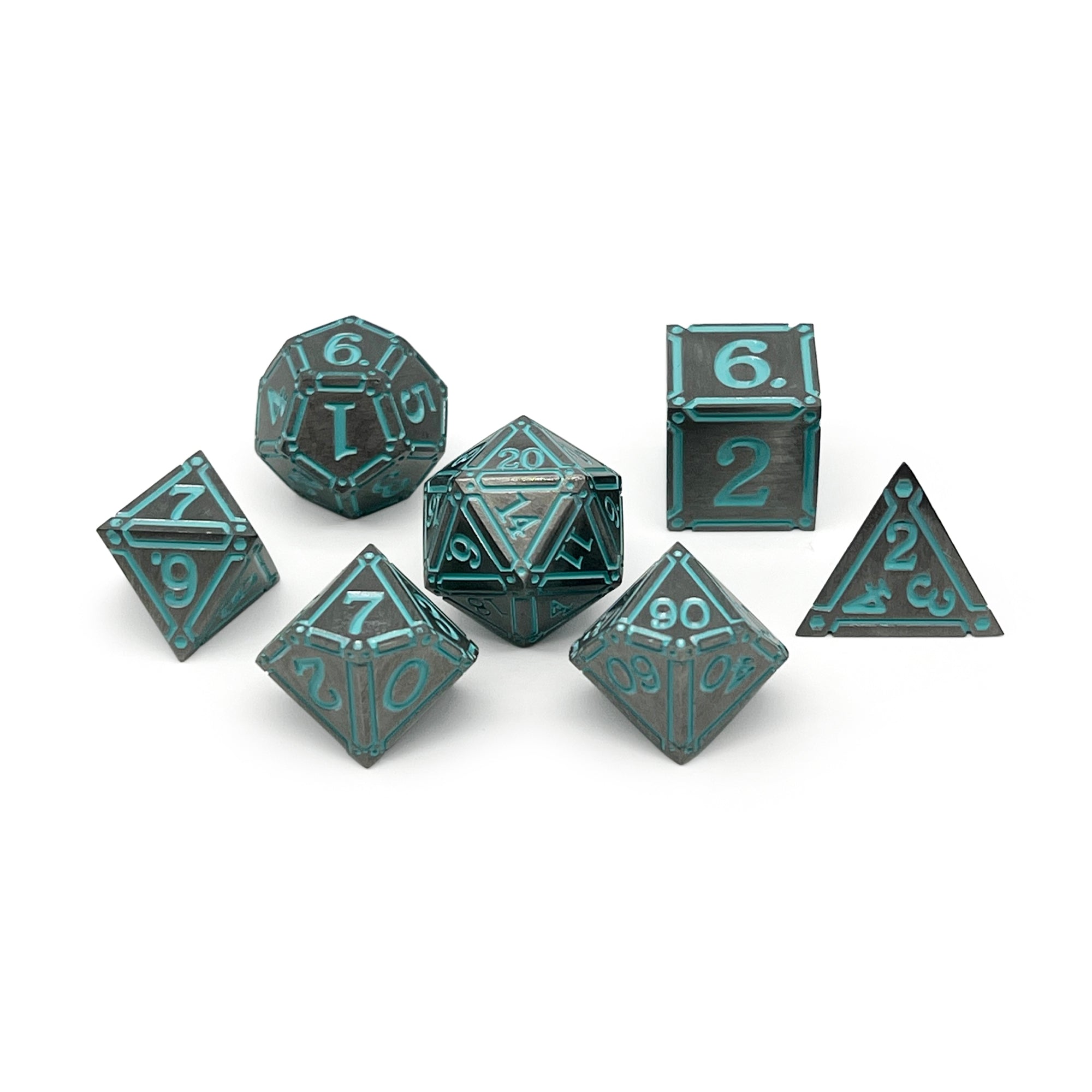 DnD Dice | Ironworks - Ice Queen 7 Piece RPG set Alloy Dice | Norse Foundry
