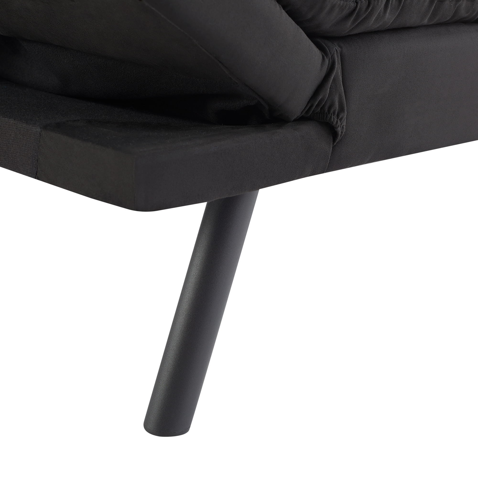 Mainstays 72 in Memory Foam Futon Sofa Bed, Black photo 4