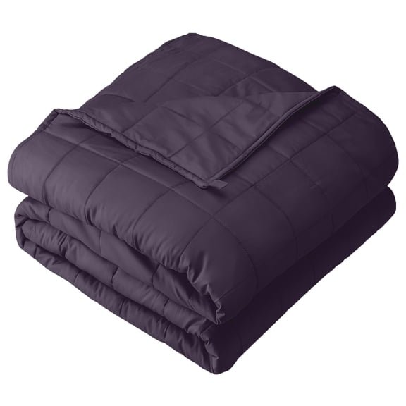 Bare Home Manta con Peso de 15 Libras para Adultos y Niños - 48 x 72 - Sarga de Algodón de 210 Hilos, Color Berenjena