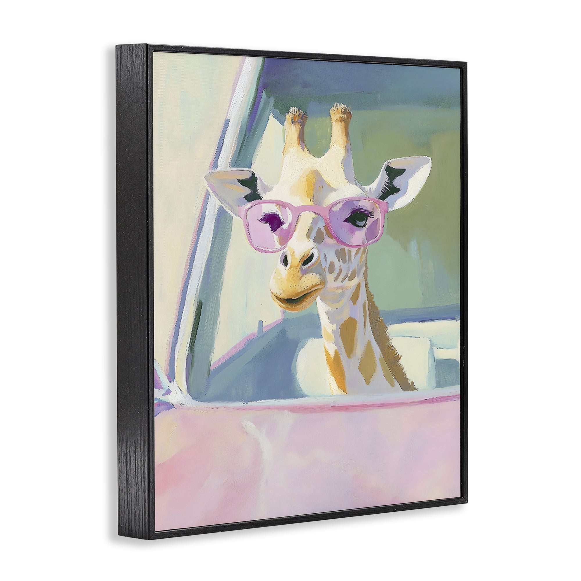 Stupell Industries Giraffe Car Ride Black Framed Giclee Art, design by The Prints Vibe